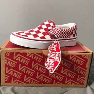Vans Classic Slip on (mix checker) chili pepper